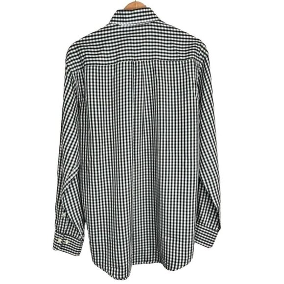 Peter Millar Crown Soft Black/White Plaid Cotton-Silk Button-Down Shirt Medium - Picture 2 of 10